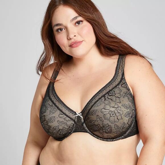 Cacique Modern Lace Unlined Full Coverage Bra - Picture 3 of 10